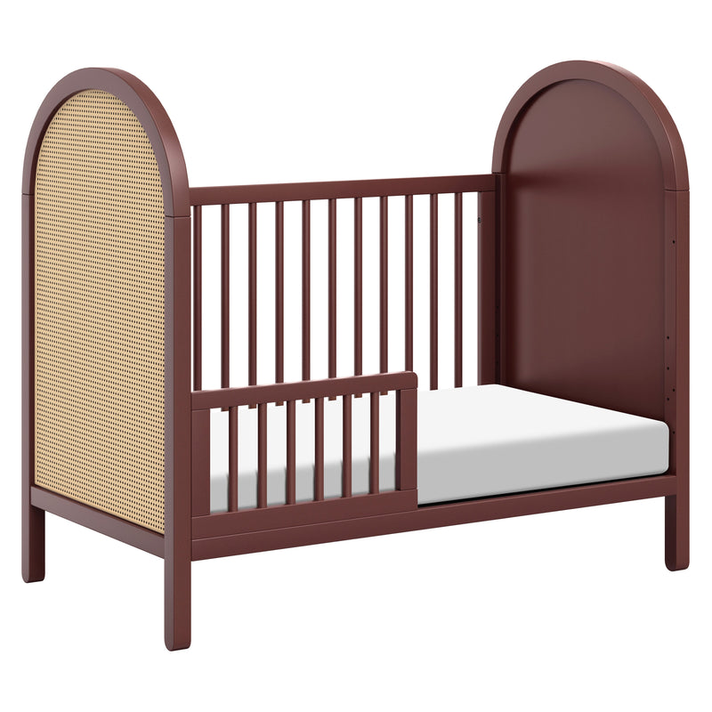 M25601CRNC,Bondi Cane 3-in-1 Convertible Crib w/ Toddler Bed Kit in Crimson with Natural Cane