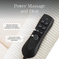 B17183YC,Willa Deluxe Power Glider Recliner w/Heat&Massage in Ivory Corduroy