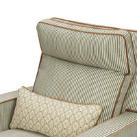 M23082OSCTB,Nate Berkus x Babyletto Sigi Pro Power Recliner in Perf Olive Stripe Eco-Crossweave w/Toffee Base