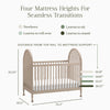 M31401WP,Alouette 3-in-1 Convertible Spindle Crib in Washed Pine