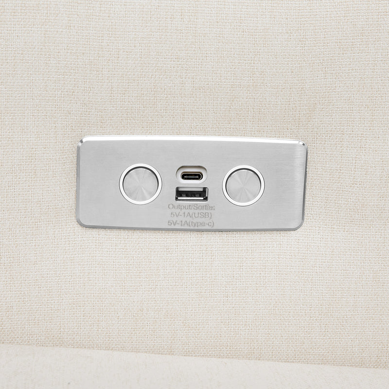 M11288PCMEW,Kiwi Glider Recliner w/ Electronic Control and USB in Performance Cream Eco-Weave