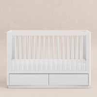 M21601W,Bento 3-in-1 Convertible Storage Crib w/Toddler Bed Conversion Kit in White