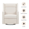 M11283PCMEW,Kiwi Deluxe Power Glider Recliner w/Heat&Massage in Performance Cream Eco-Weave