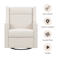 M11283PCMEW,Kiwi Deluxe Power Glider Recliner w/Heat&Massage in Performance Cream Eco-Weave