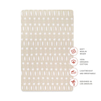 T27036,Beach Bum Muslin Mini Crib Sheet in GOTS Certified Organic Cotton