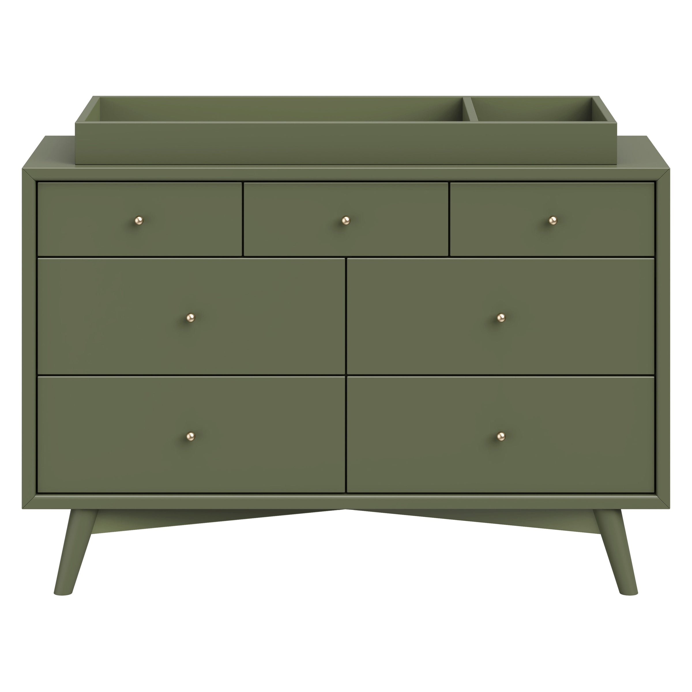 M15916OL,Palma 7-Drawer Double Dresser  Assembled in Olive