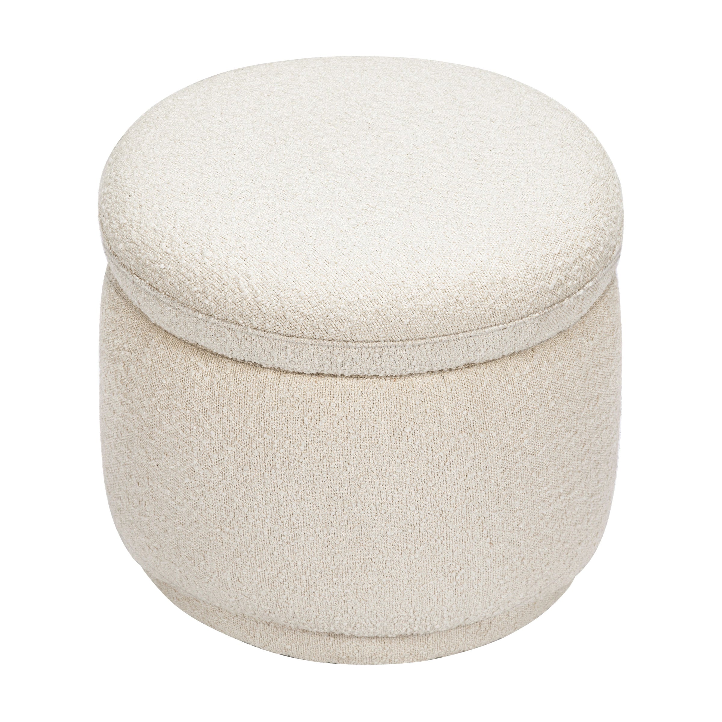 M22985WB,Enoki Storage Ottoman in Ivory Boucle