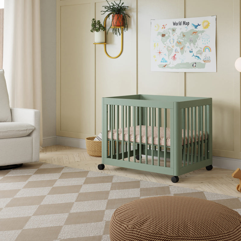 M23401LS,Yuzu 8-in-1 Convertible Crib w/All-Stages Conversion Kits in Light Sage