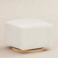 M26385CMSGLB,Kiwi Gliding Ottoman in Cream Shearling with Light Wood Base