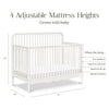 M7141RW,Liberty 4-in-1 Convertible Spindle Crib in Warm White
