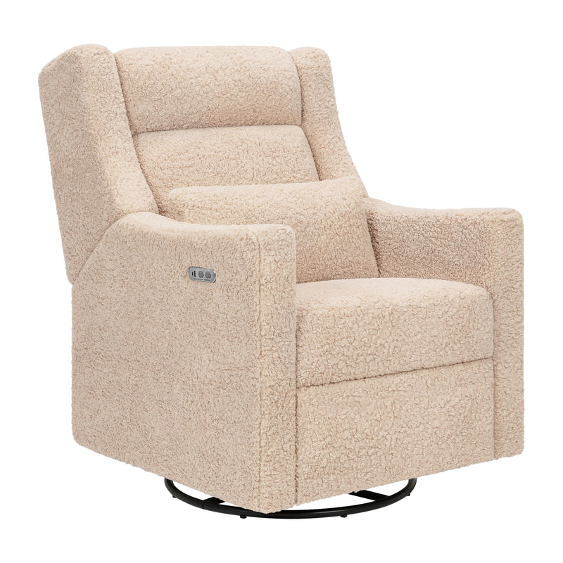 M11286CSG,Kiwi Plus Power Glider Recliner w/ Power Headrest in Chai Shearling