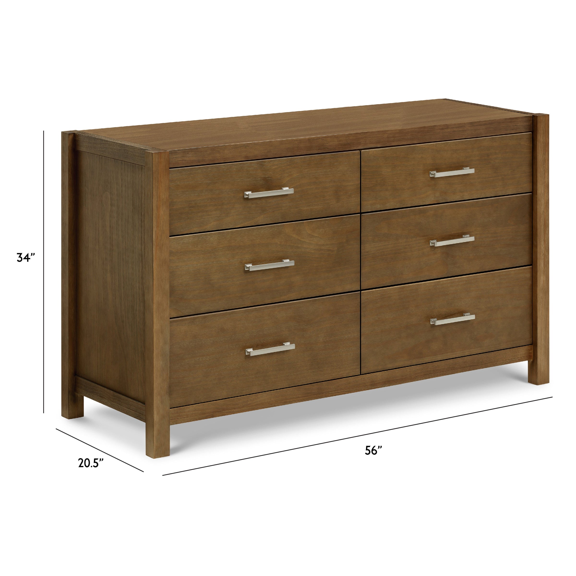 B26416LDF,Hemsted 6-Drawer Assembled Dresser in Walnut Driftwood