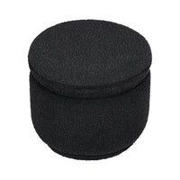 M22985BKB,Enoki Storage Ottoman in Black Boucle