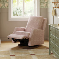 M22287PBRRDB,Morris & Co. x Namesake Crewe Recliner & Glider in Pure Brer Rabbit in Rose w/Dark Wood Base