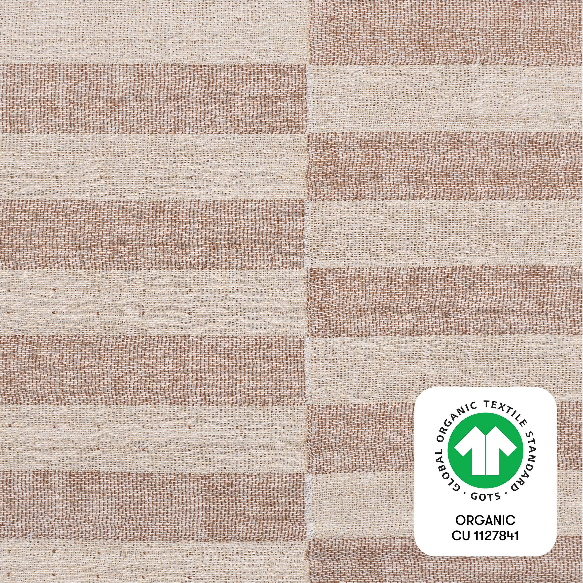 T30635,Cocoa Stripe Muslin Crib Sheet in GOTS Certified Organic Cotton