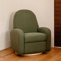 M23188OBLB,Nami Glider Recliner w/ Electronic Control and USB in Olive Boucle w/Light Wood Base