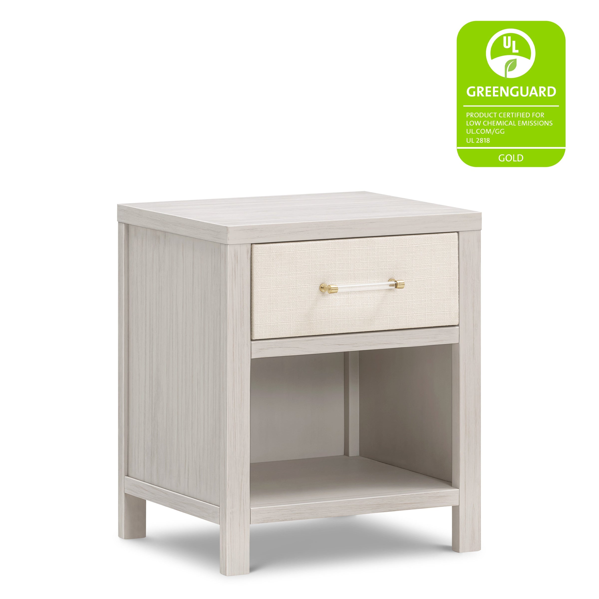 M24860WDFPEW,Eloise Nightstand  Assembled in White Driftwood and Performance Pearl Eco-Weave