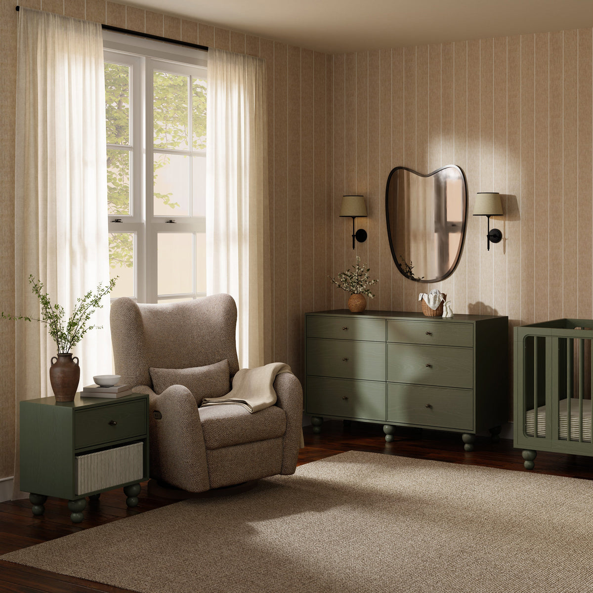 M34288ESWTB,Nate Berkus x Babyletto Westham Power Recliner in Performance Earth Slub Weave w/Toffee Base