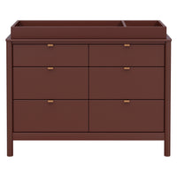 M25616CR,Bondi 6-Drawer Assembled Dresser in Crimson