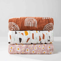 T29136,Terrazzo Muslin Mini Crib Sheet in GOTS Certified Organic Cotton