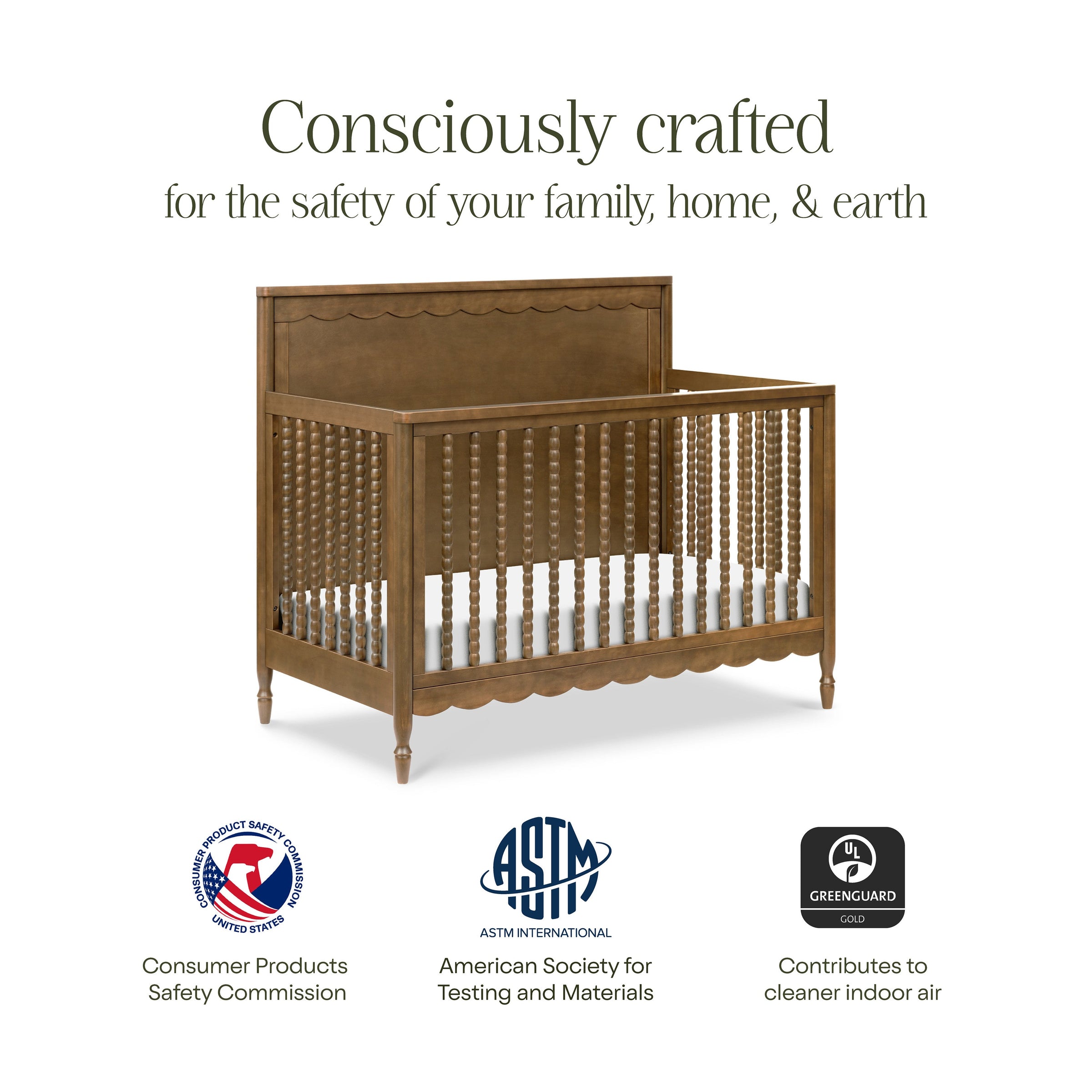 M32301NL,Ambrosia 4-in-1 Convertible Crib in Natural Walnut