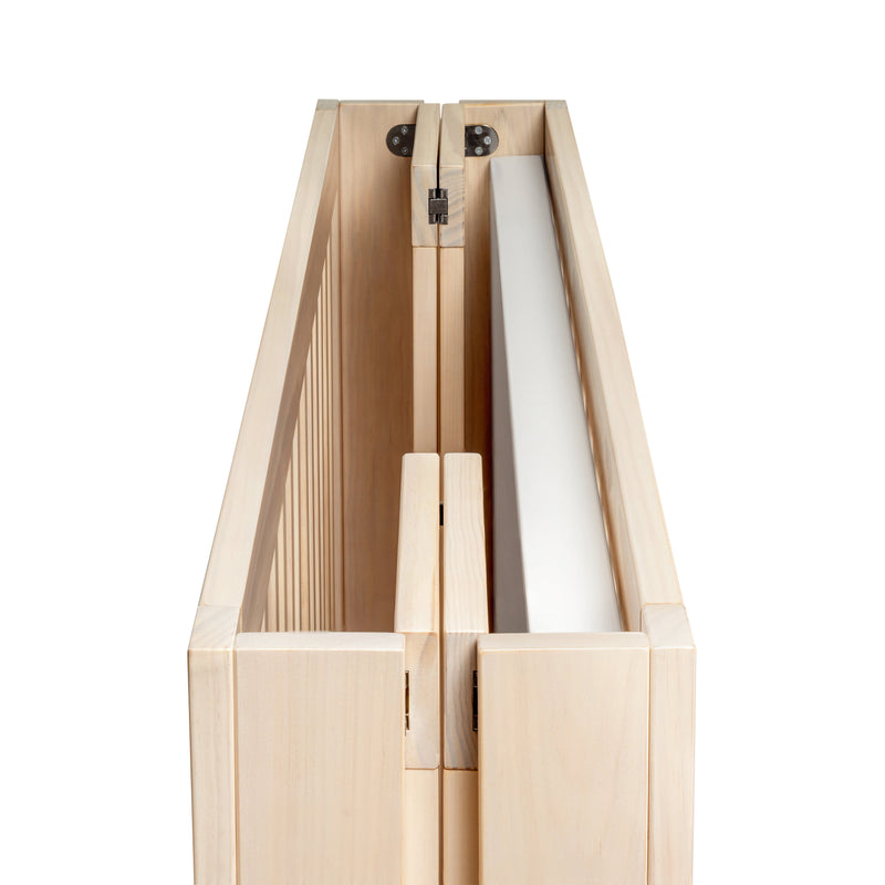 M6601NX,Maki Full-Size Folding Crib w/Toddler Bed Conversion Kit in Washed Natural