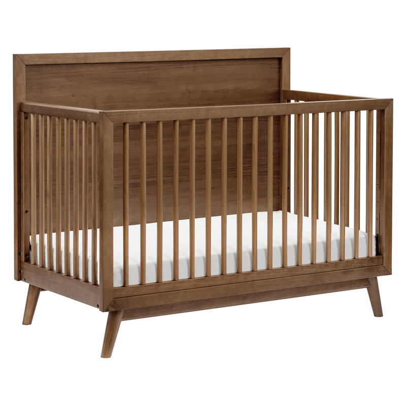 M15901NL,Palma Mid-Century 4-in-1 Convertible Crib w/Toddler Bed Conversion in Natural Walnut