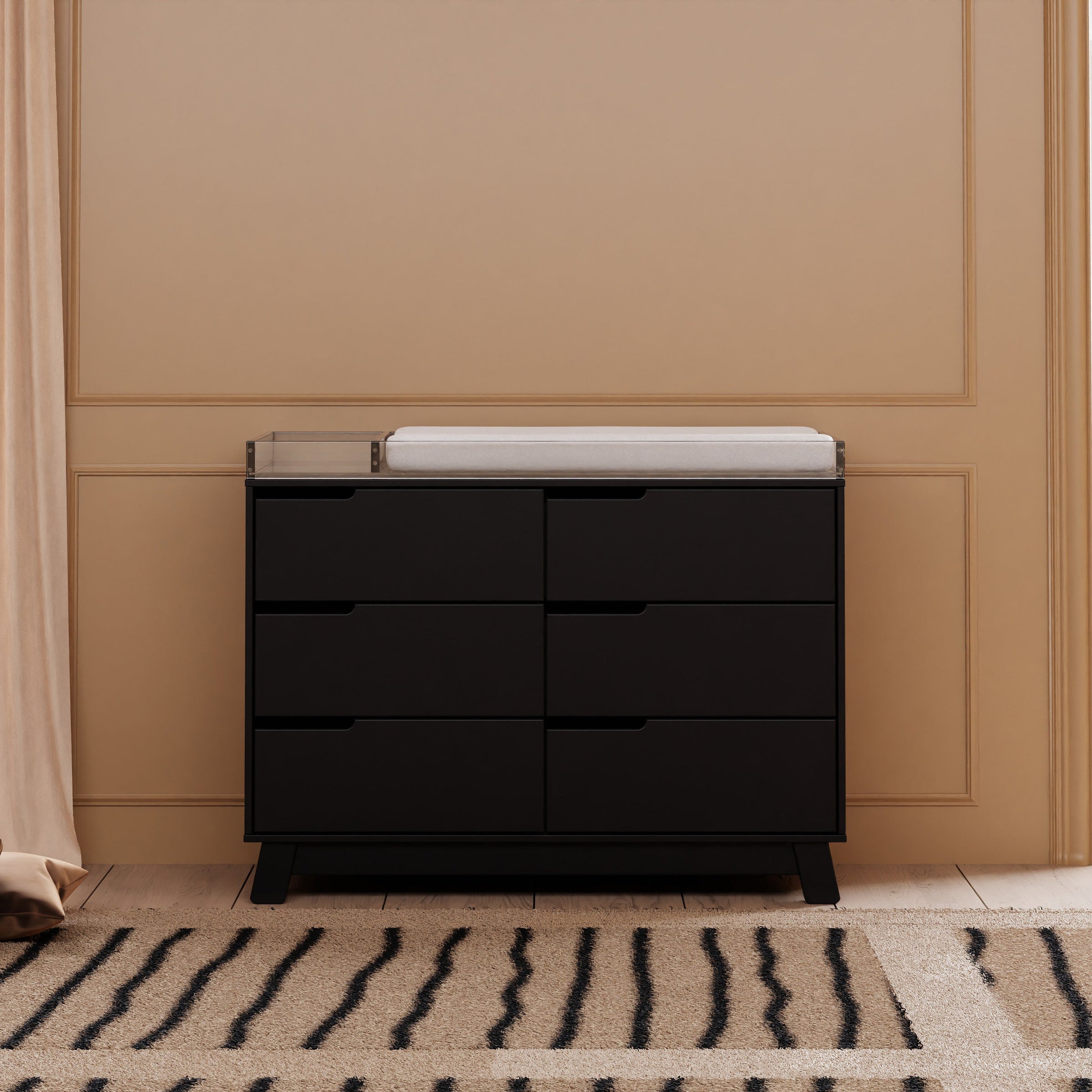 M4216B,Hudson 6-Drawer Double Dresser  Assembled in Black