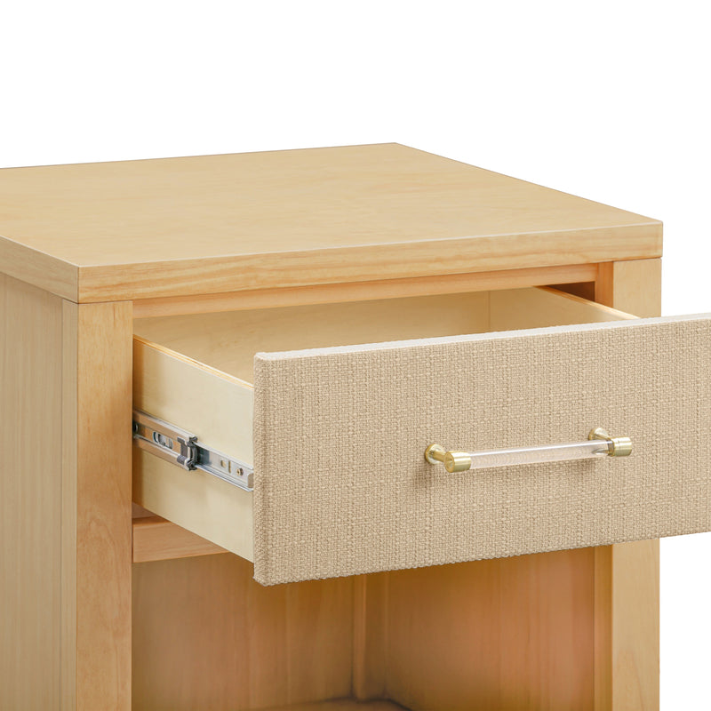 M24860HYPSEW,Eloise Nightstand  Assembled in Honey & Performance Sand Eco-Weave