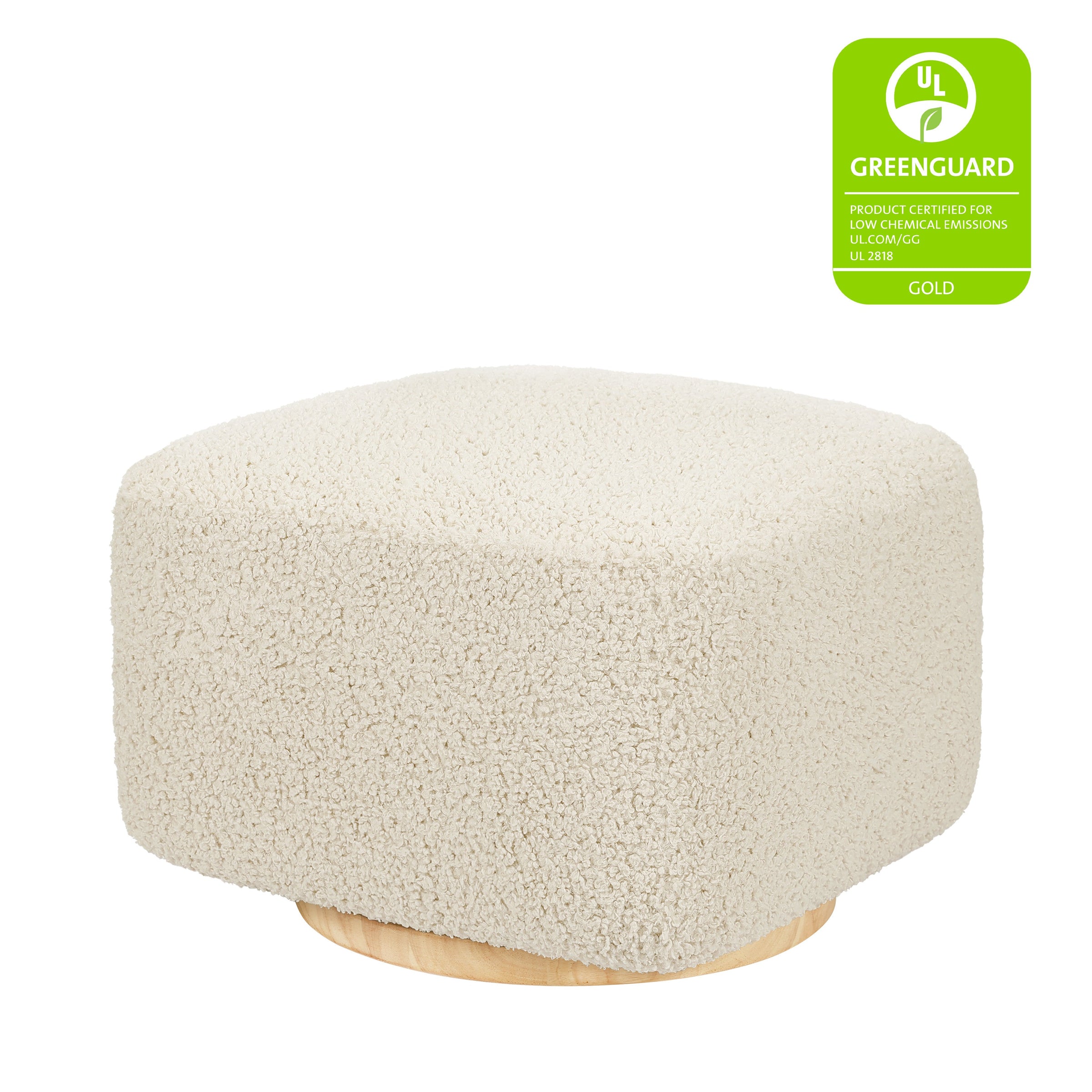 M26385ATLB,Kiwi Gliding Ottoman in Almond Teddy Loop w/ Light Wood Base