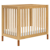 M12998HYVTL,Gelato 4-in-1 Convertible Mini Crib and Twin bed in Honey with Vegan Tan Leather Feet