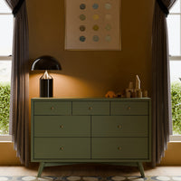 M15916OL,Palma 7-Drawer Double Dresser  Assembled in Olive