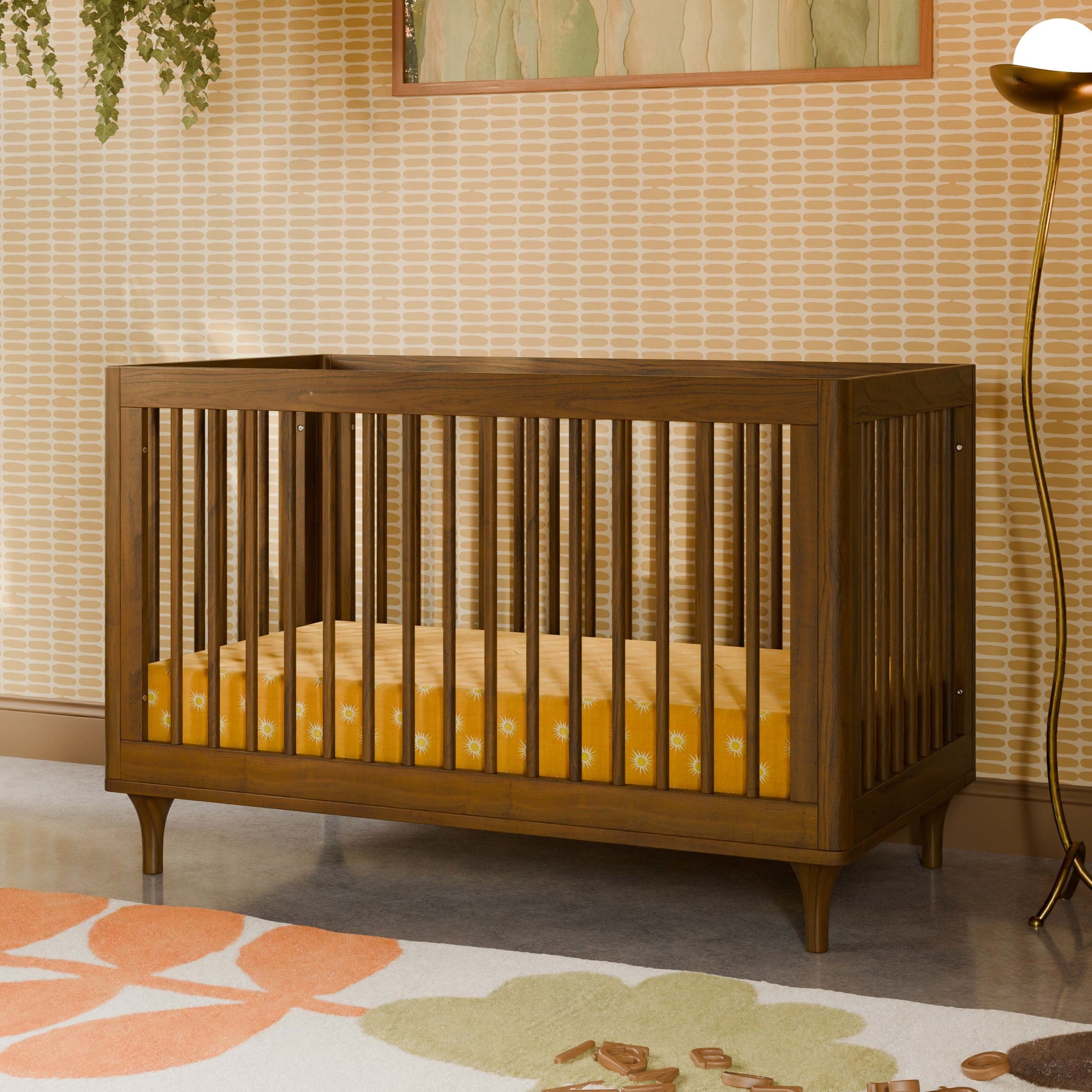 M9001NL,Lolly 3-in-1 Convertible Crib w/Toddler Bed Conversion in Natural Walnut