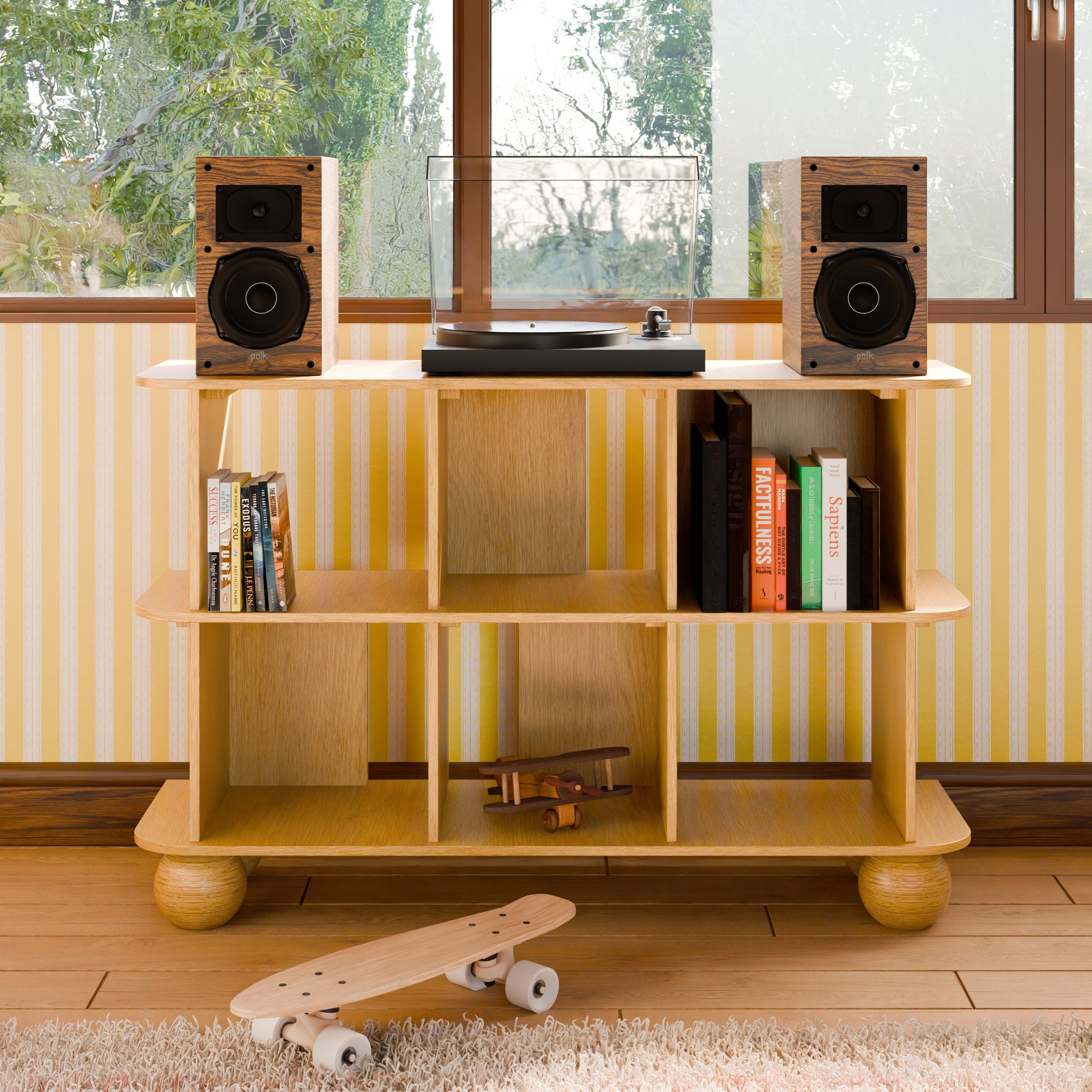 M31811HY,Crosby Open Bookcase in Honey