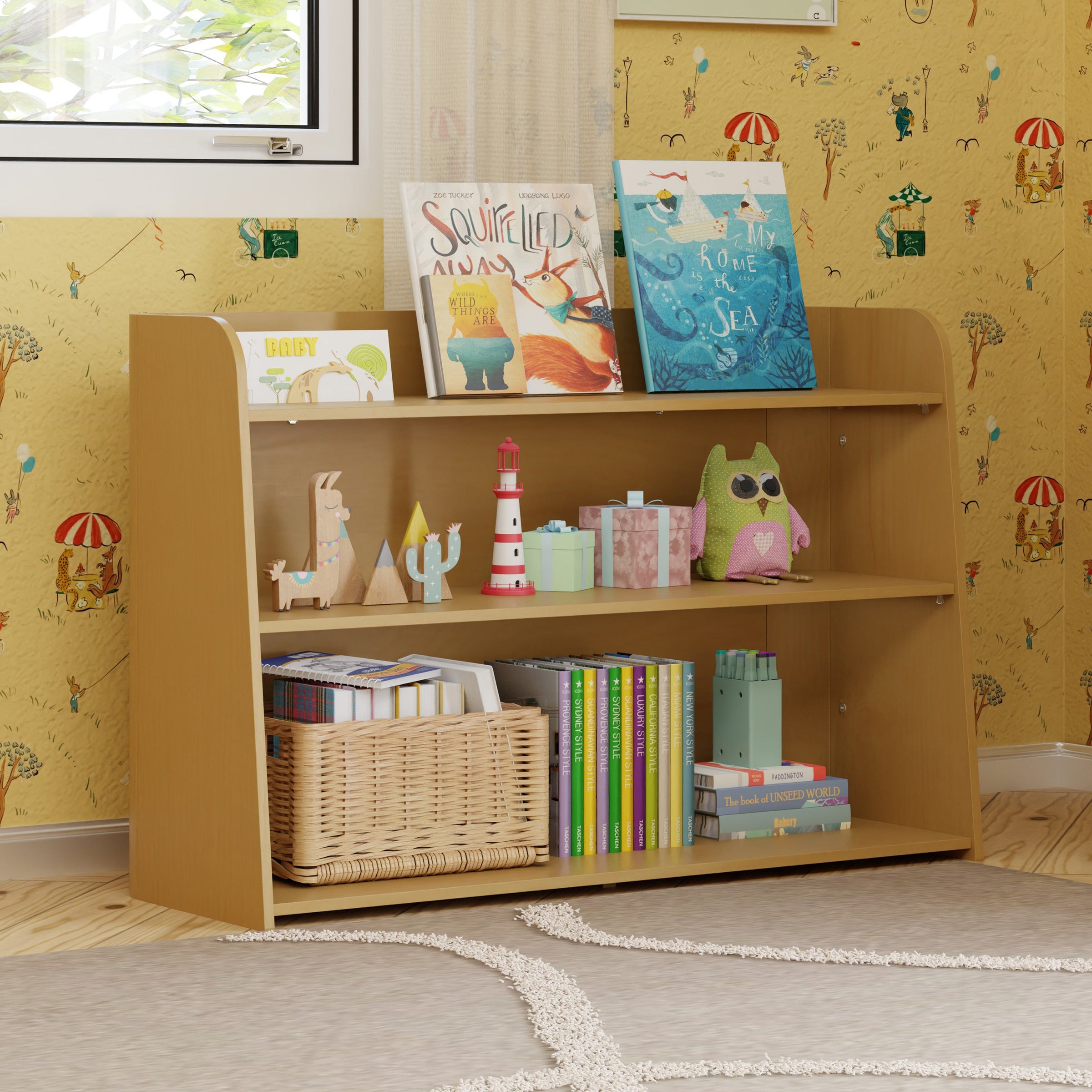 M32211HY,Melo Montessori-Inspired Bookcase in Honey