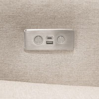 M23085PBEWLB,Sigi Glider Recliner w/ Electronic Control and USB in Performance Beach Eco-Weave w/Light Wood Base