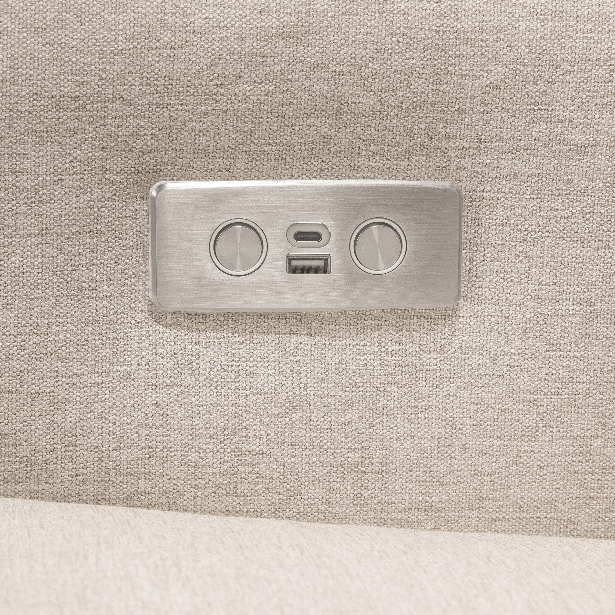 M23085PBEWLB,Sigi Glider Recliner w/ Electronic Control and USB in Performance Beach Eco-Weave w/Light Wood Base