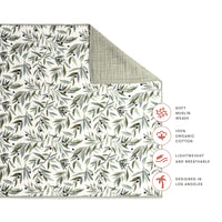 T28239,Olive Branches Muslin Quilt in GOTS Certified Organic Cotton