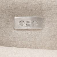 M23085PBEWLB,Sigi Glider Recliner w/ Electronic Control and USB in Performance Beach Eco-Weave w/Light Wood Base