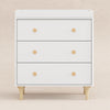 M9023WN,Lolly 3-Drawer Changer Dresser w/Removable Changing Tray in White/Natural