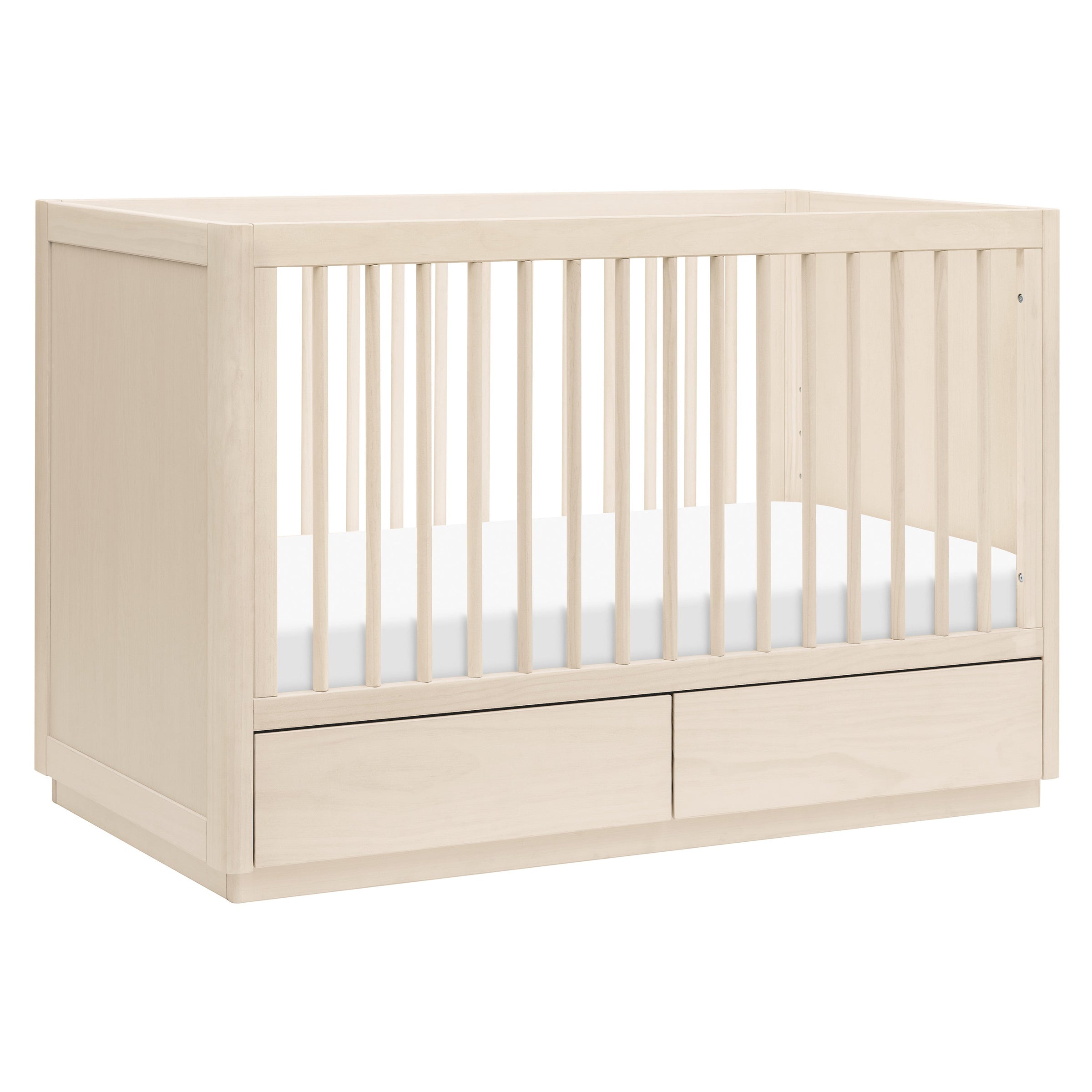 M21601NX,Bento 3-in-1 Convertible Storage Crib w/Toddler Bed Conversion Kit in Washed Natural