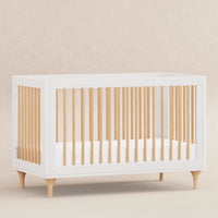 M9001WN,Lolly 3-in-1 Convertible Crib w/Toddler Bed Conversion Kit in White/Natural