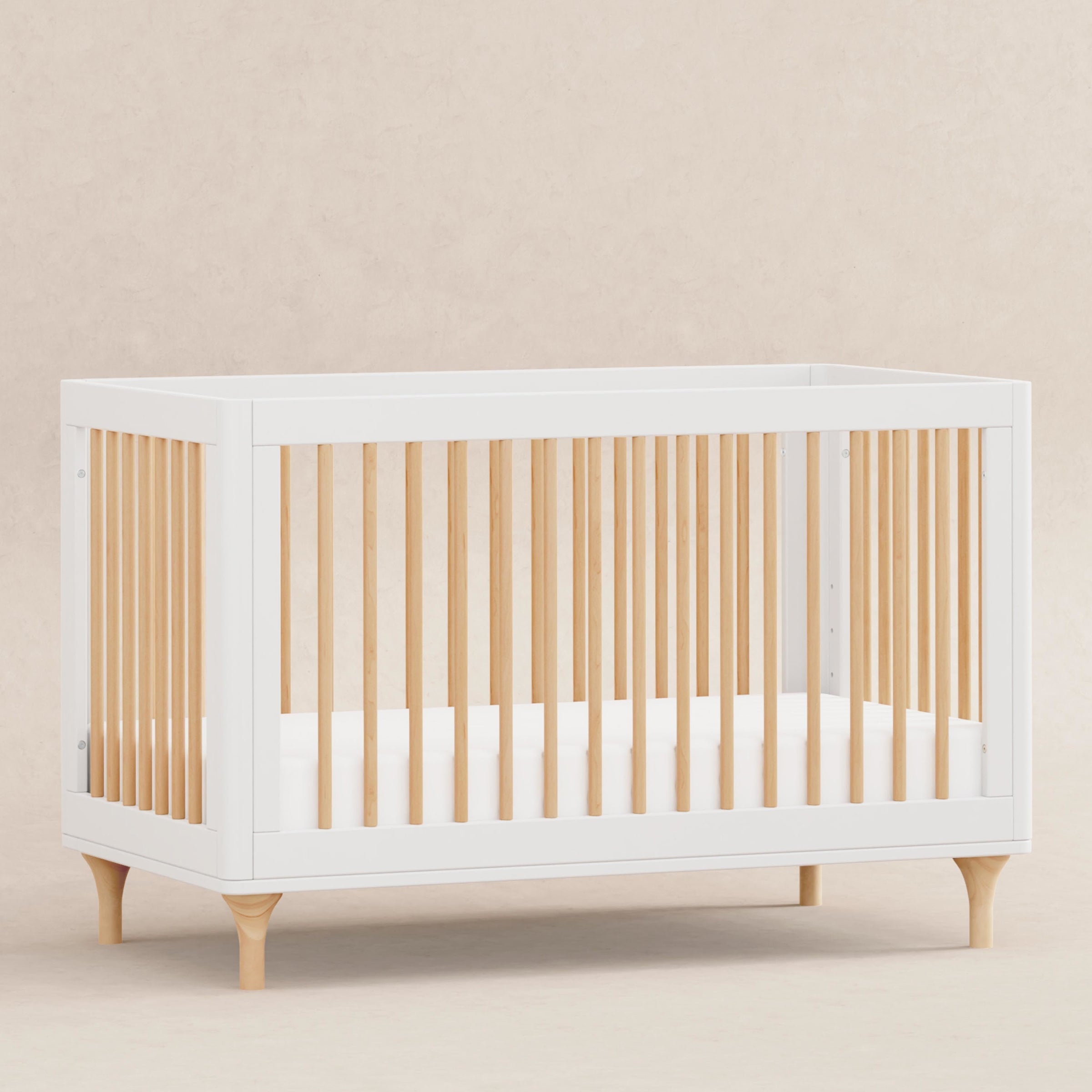 M9001WN,Lolly 3-in-1 Convertible Crib w/Toddler Bed Conversion Kit in White/Natural