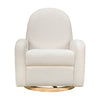 M23188WBLB,Nami Glider Recliner w/ Electronic Control and USB in Ivory Boucle w/Light Wood Base