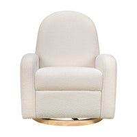 M23188WBLB,Nami Glider Recliner w/ Electronic Control and USB in Ivory Boucle w/Light Wood Base