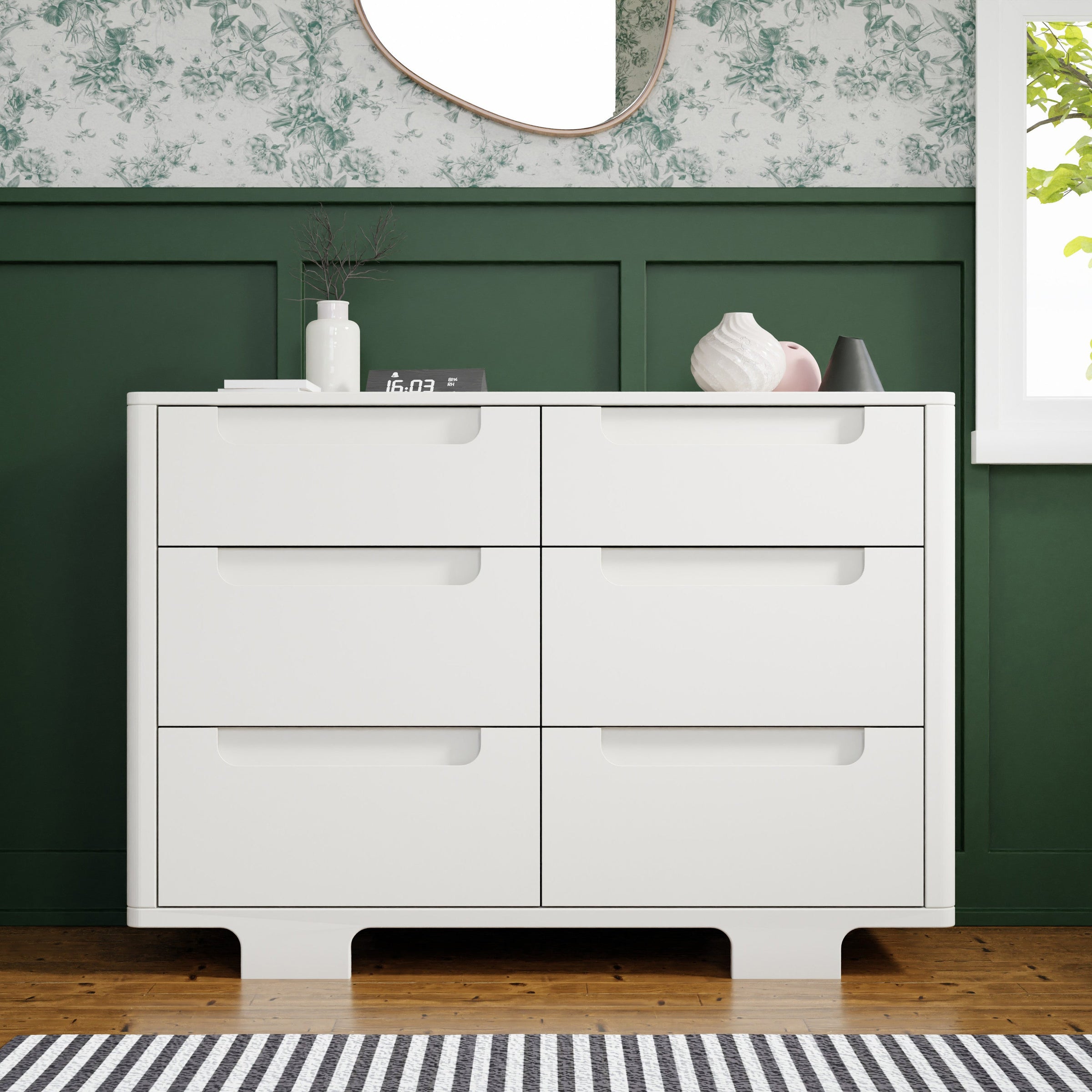 M23426W,Yuzu 6-Drawer Dresser in White
