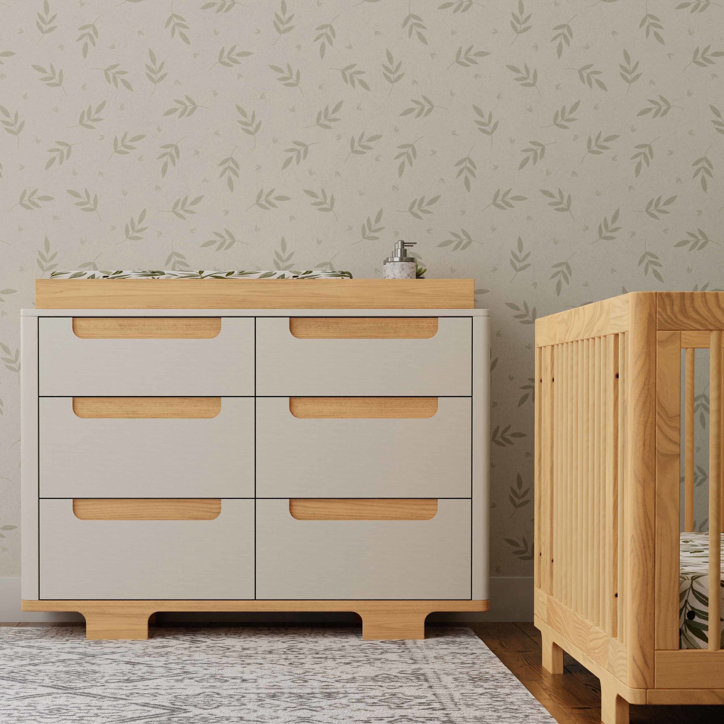 M23426WN,Yuzu 6-Drawer Dresser in White/Natural