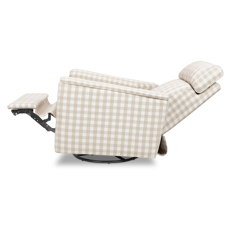 M17183TGH,Willa Deluxe Power Glider Recliner w/Heat&Massage in Tan Gingham