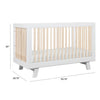 M4201WNX,Hudson 3-in-1 Convertible Crib w/ToddlerBedConversion Kit in White/Washed Natural