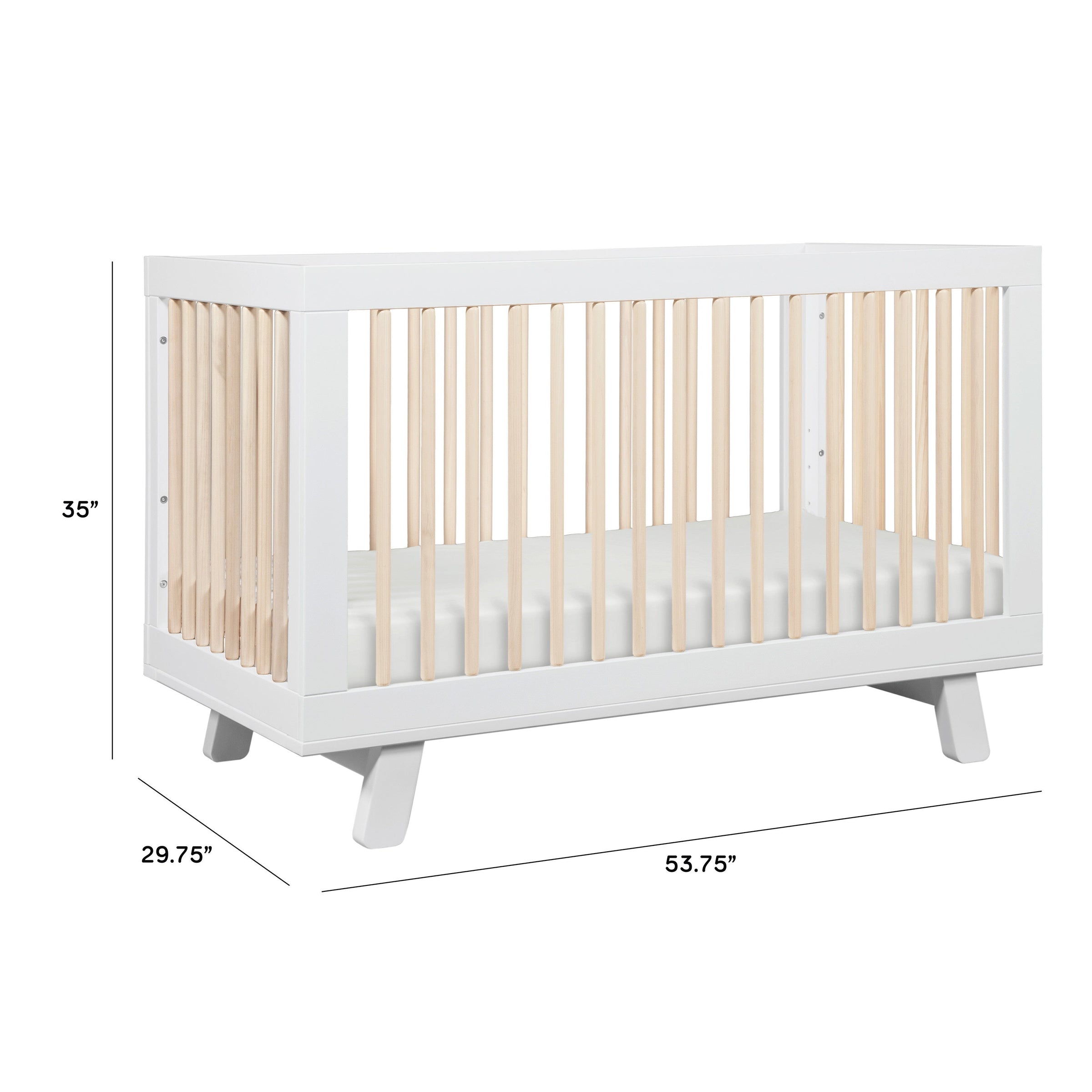 M4201WNX,Hudson 3-in-1 Convertible Crib w/ToddlerBedConversion Kit in White/Washed Natural